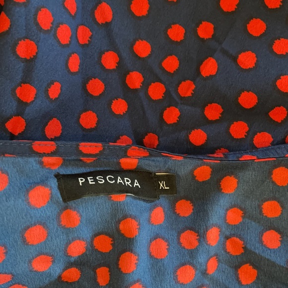 Pescara Navy with Red Polka dots Wrap Dress Ladies Size XL - Picture 3 of 6